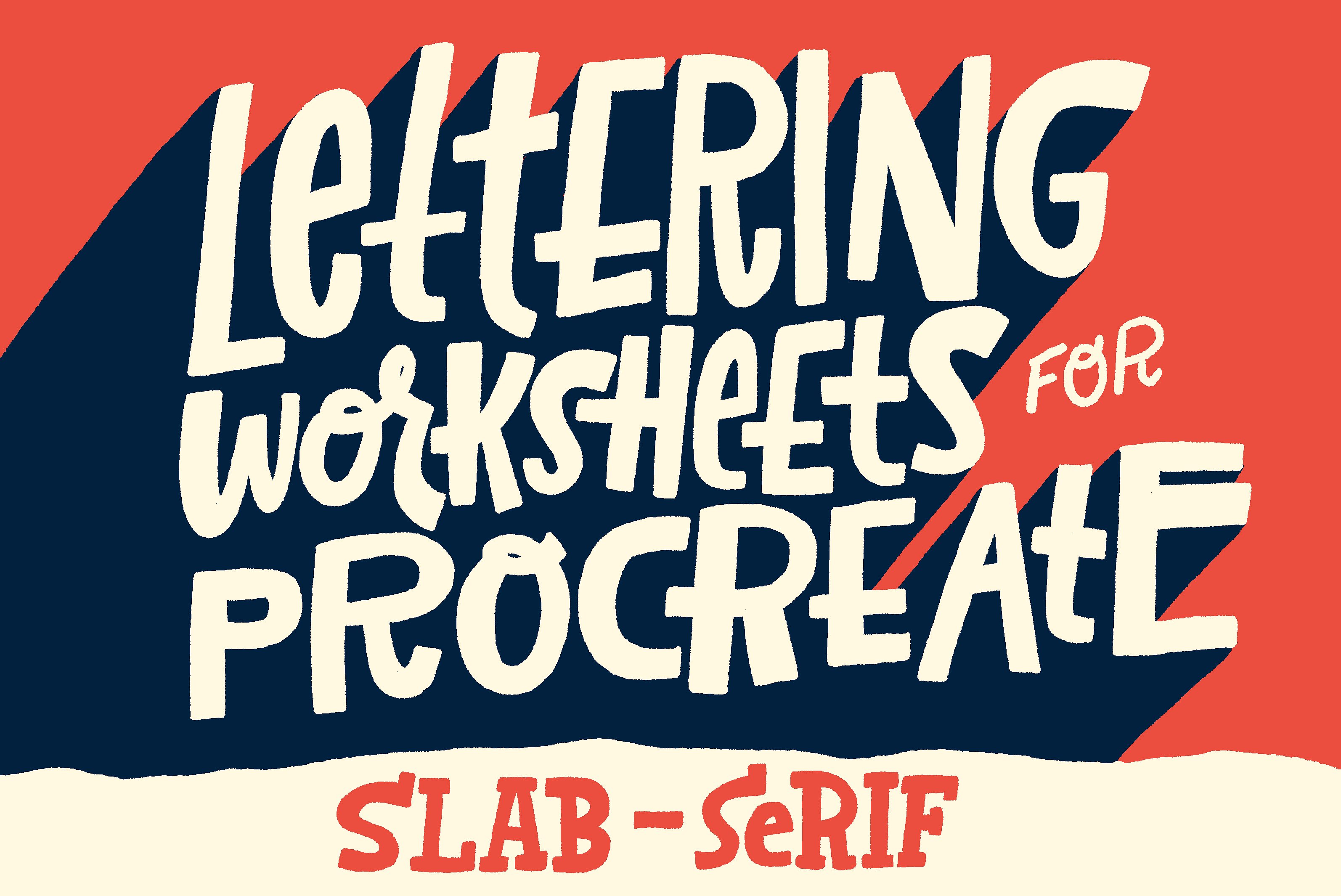 手写图层样式字体 Slab-Serif Lettering Worksheet