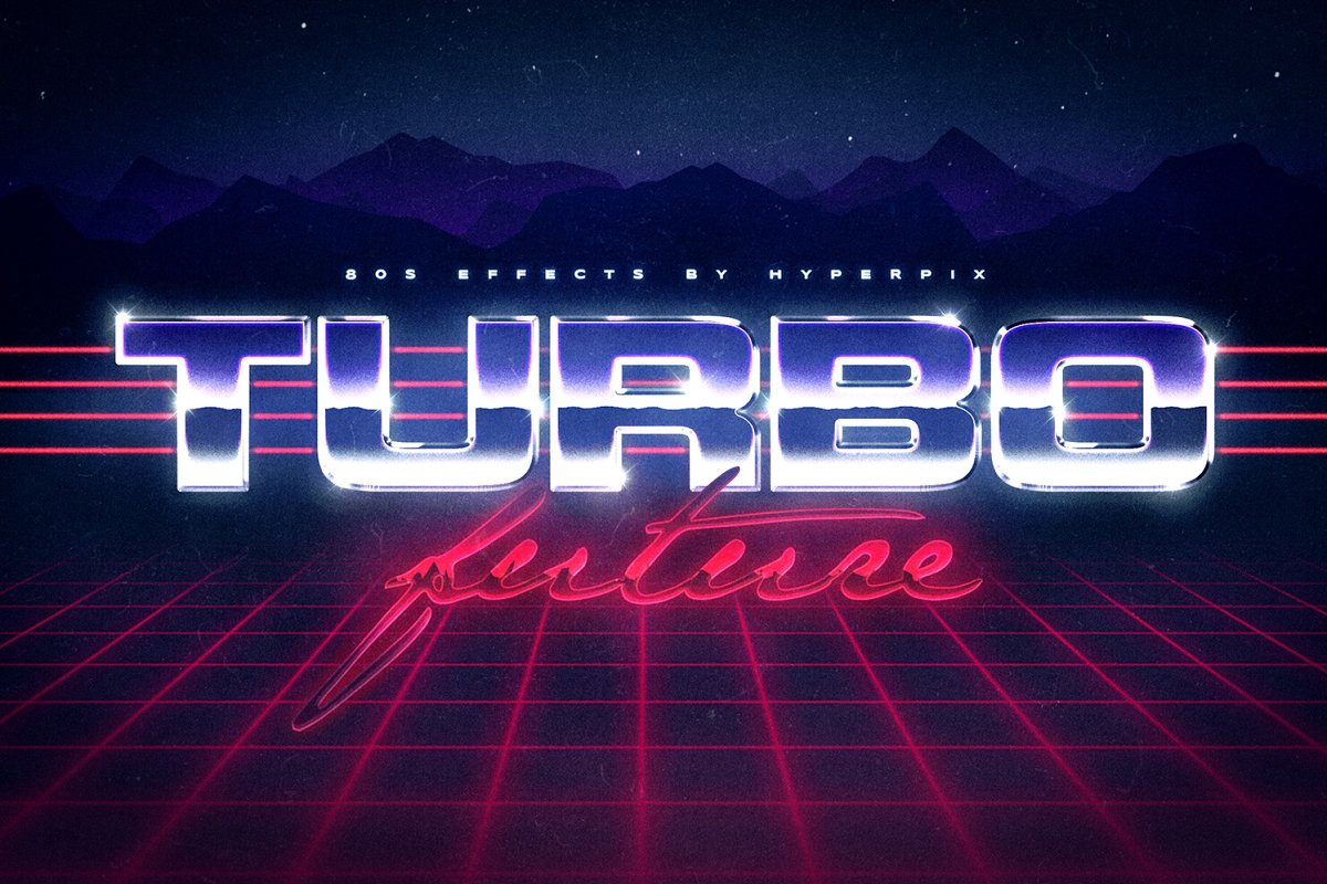 80年代经典逼真文字效果字体下载 Vol.3