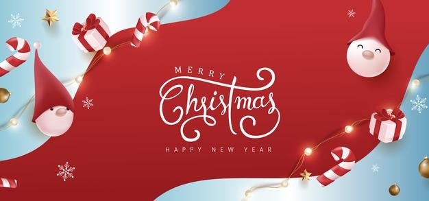 可爱的圣诞节装饰圣诞Banner素材[EPS]