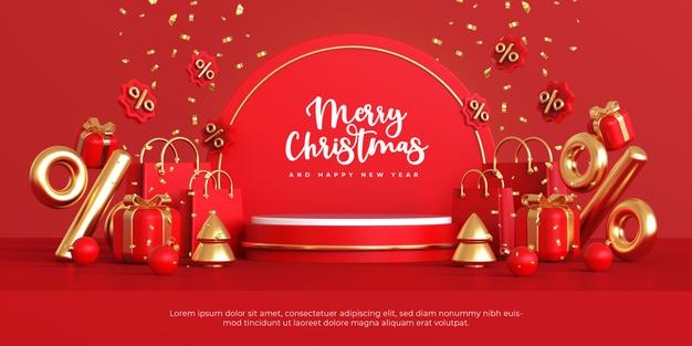 金色豪华装饰元素圣诞设计素材[psd]