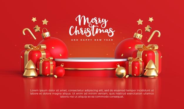 豪华金色装饰品圣诞设计素材[psd]