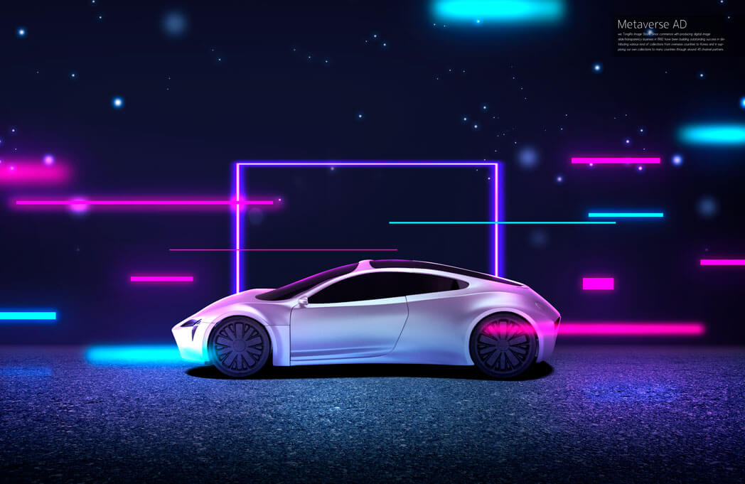 暗黑科技场景新能源汽车海报设计模板