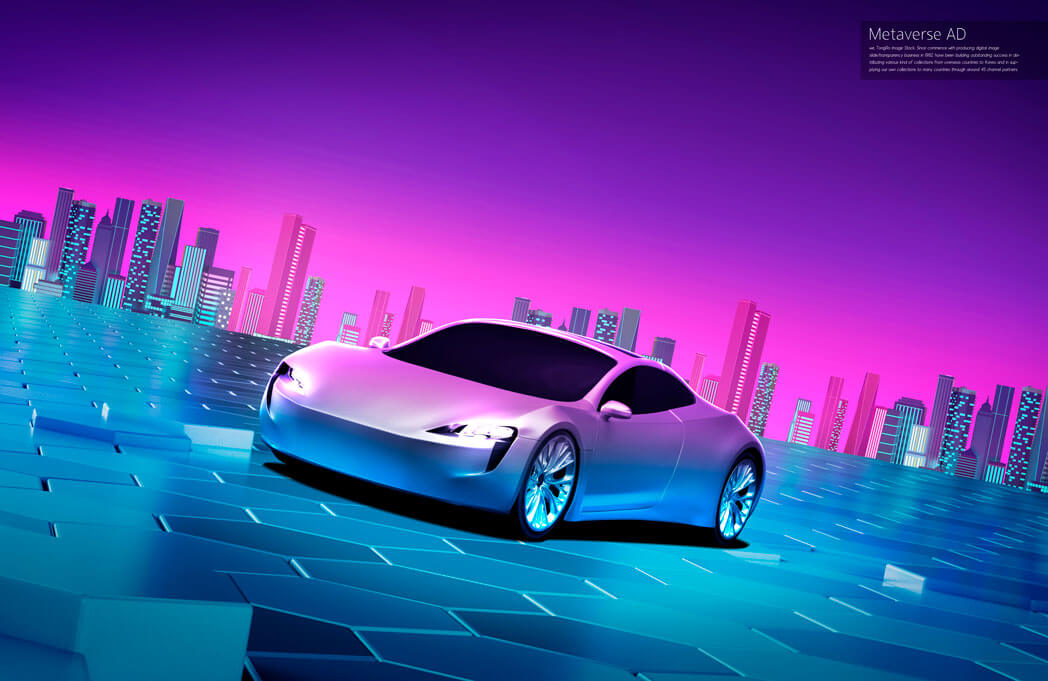 渐变城市背景新能源汽车海报设计模板