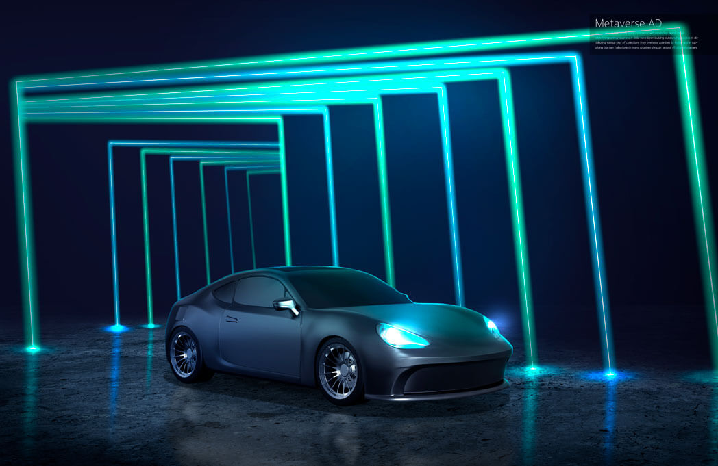 光线科技感未来概念汽车海报设计模板