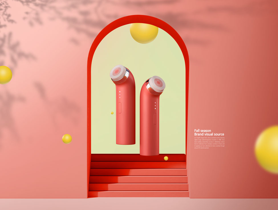 按摩洁面仪电商广告海报视觉设计模板