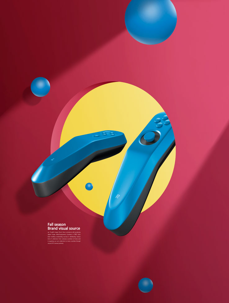 游戏手柄电商广告海报视觉设计模板