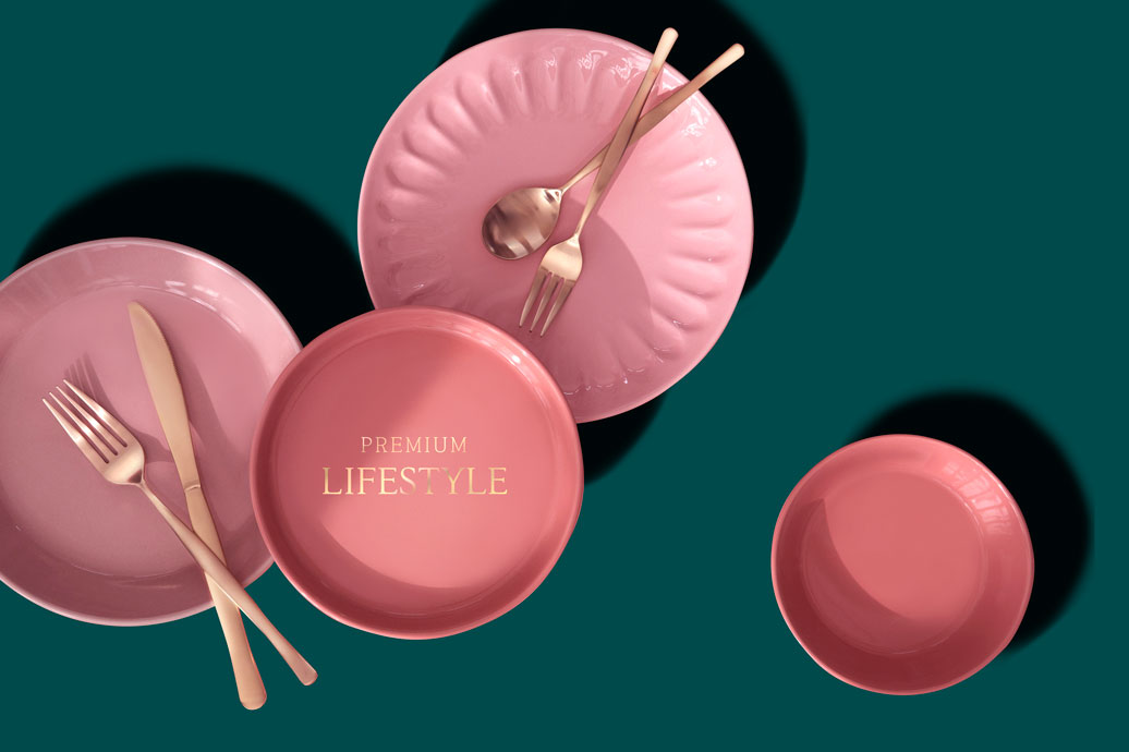 刀叉盘子餐具海报设计模板