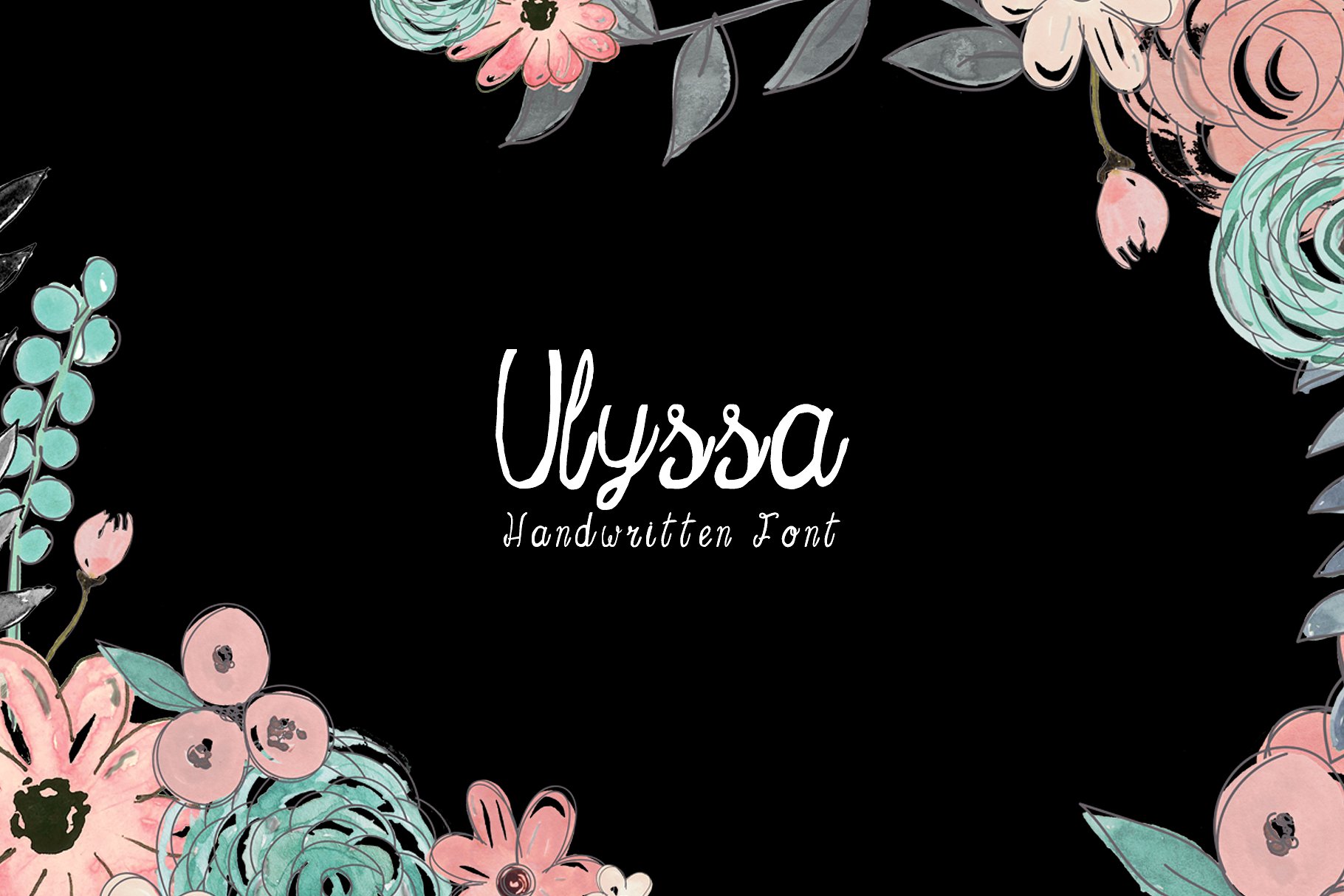 时尚手绘字体 Ulyssa Handwritten Font + Bonus