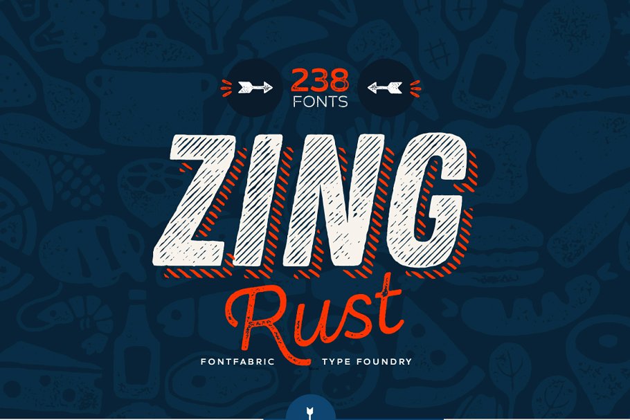 肌理笔刷字体 Zing Rust