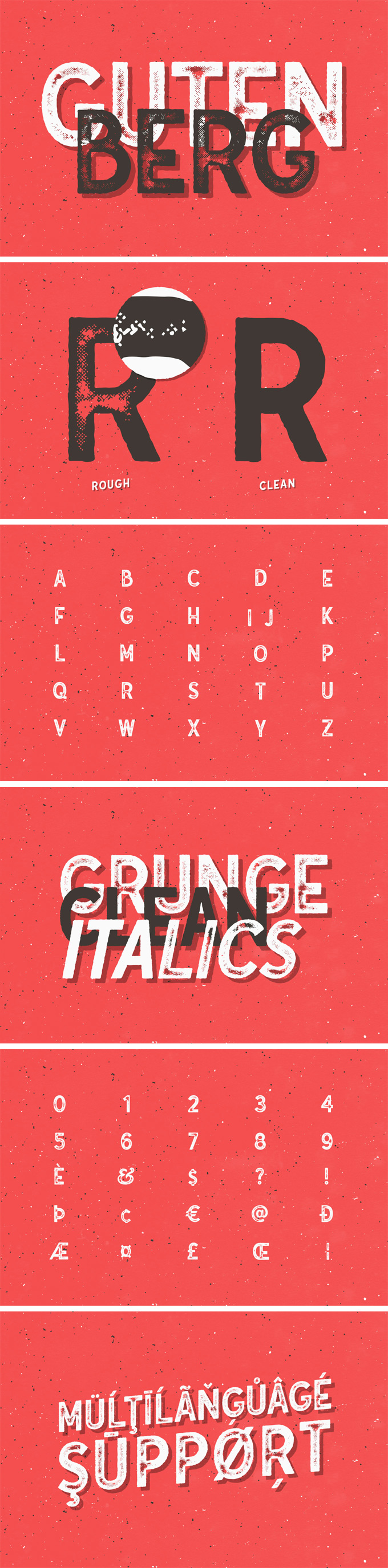 字体 | 无衬线英文粗糙墨水边缘复古效果风格文字