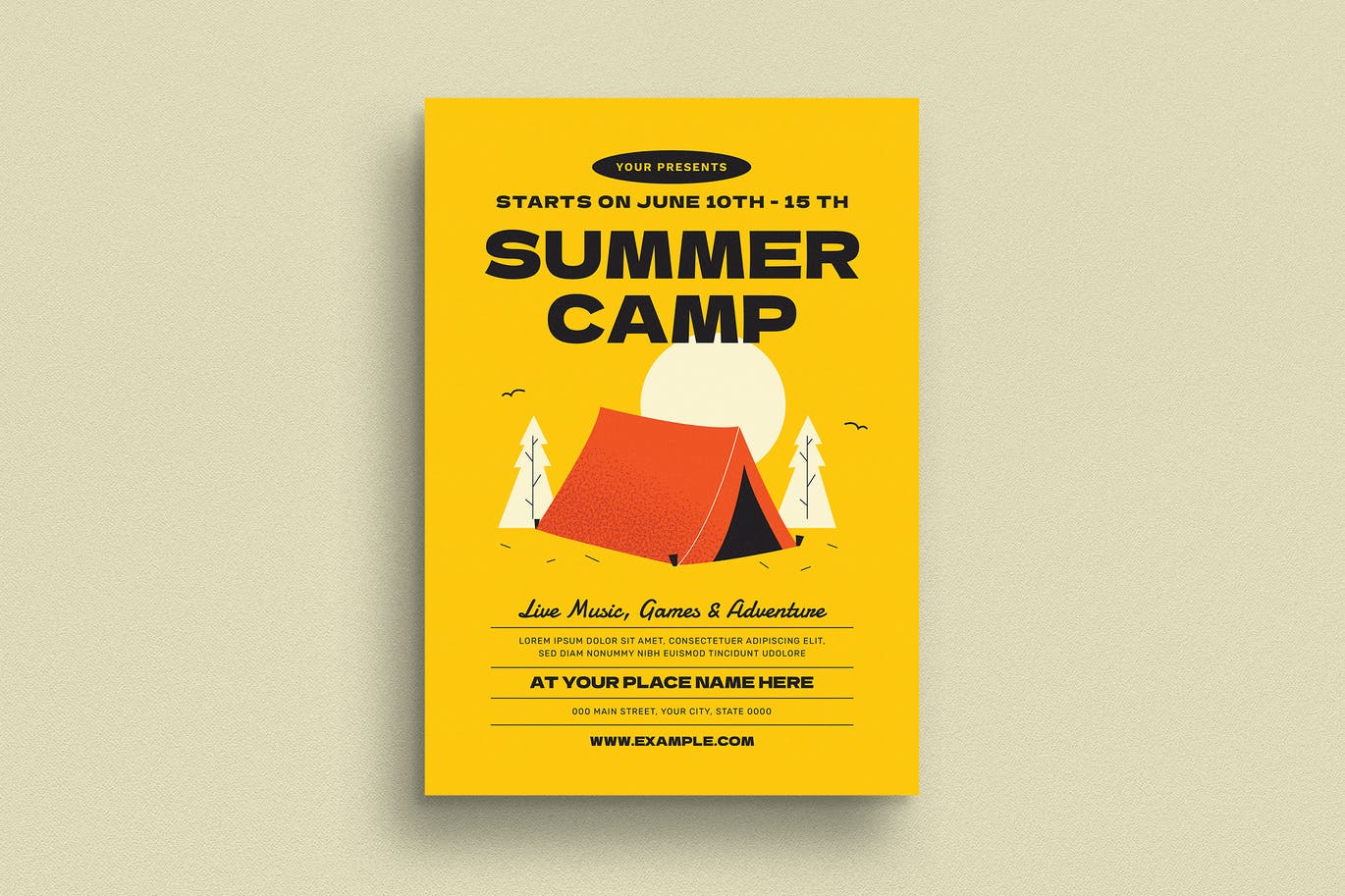 夏令营活动宣传海报模板