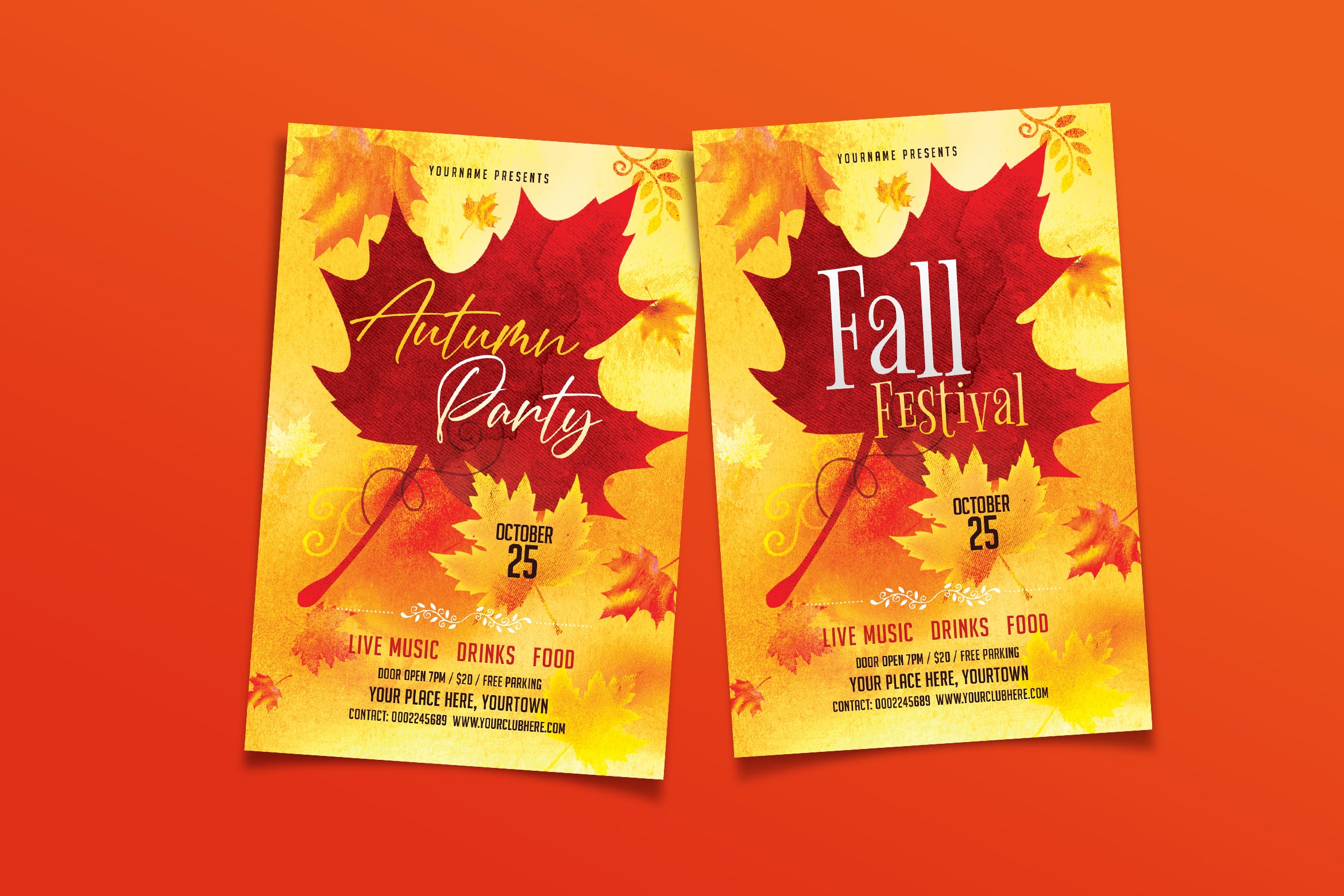 秋季派对传单模板