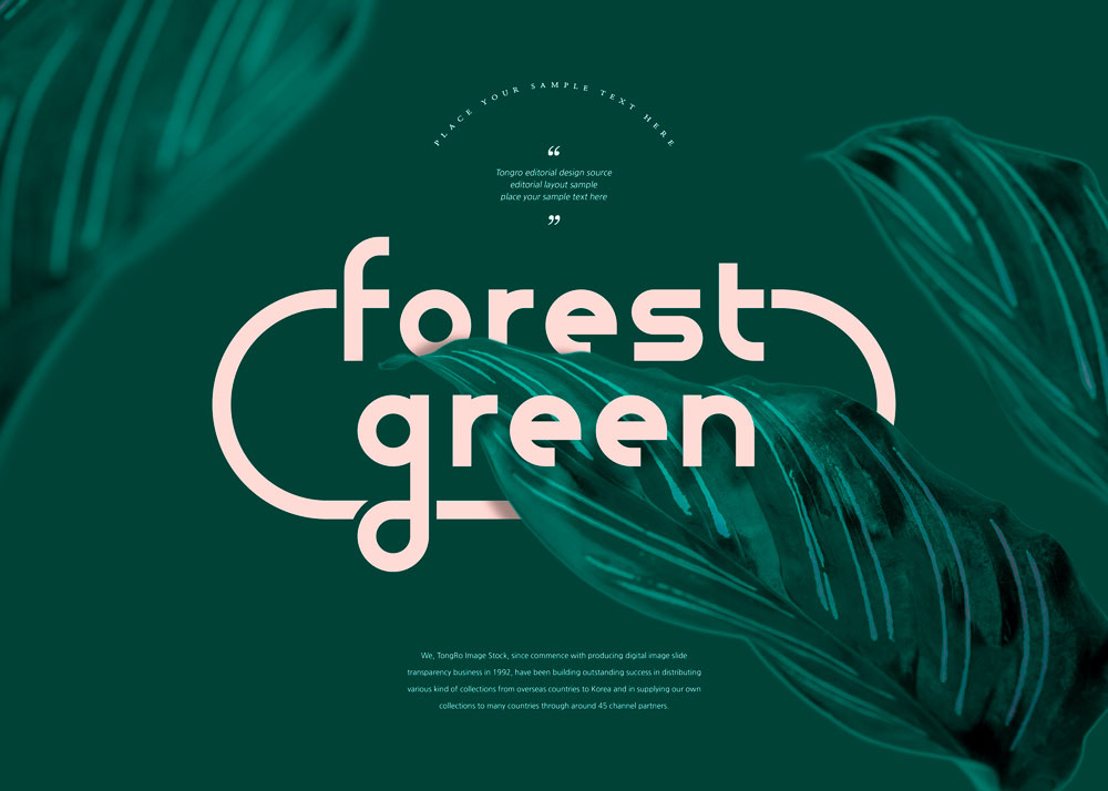 叶子元素深绿色背景海报素材