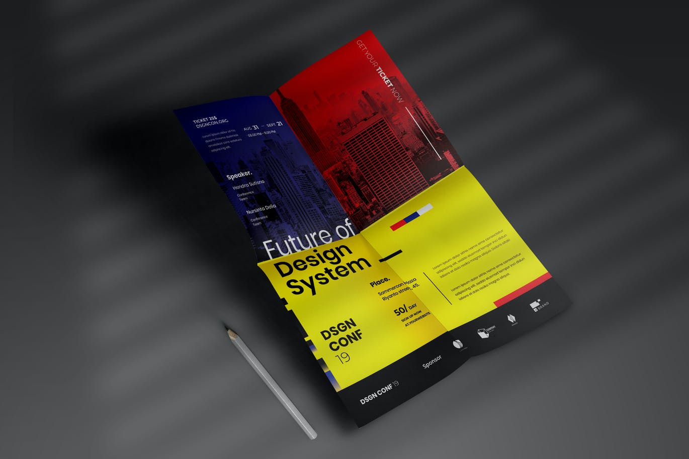 时尚高端商业商务会议传单宣传单海报设计模板-PSD