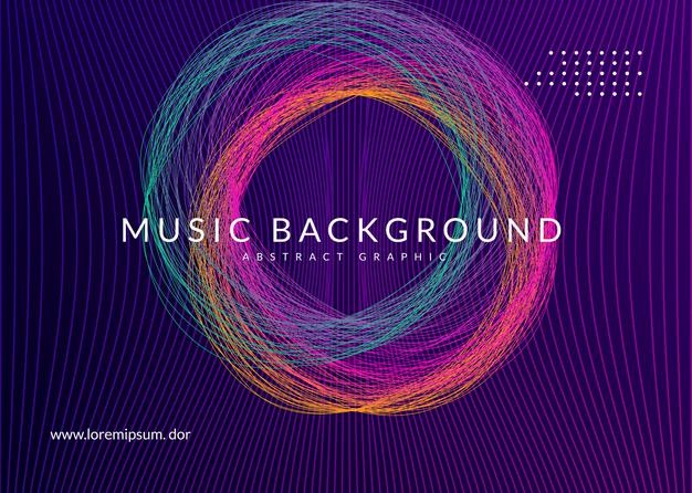 渐变圆圈线条音乐活动海报背景设计模板[eps]