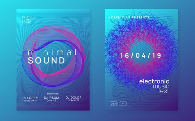 抽象渐变迪斯科派对传单海报设计[eps]