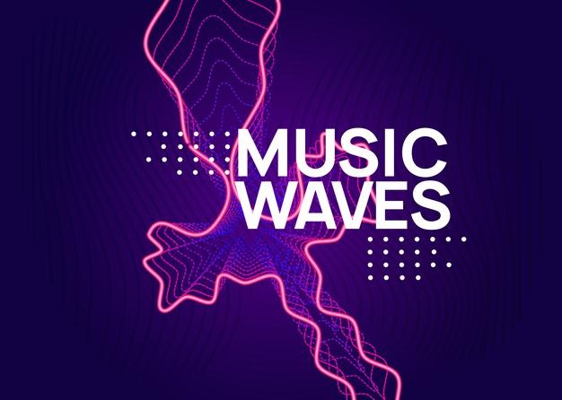 流体形状&线条电子派对海报设计模板[eps]