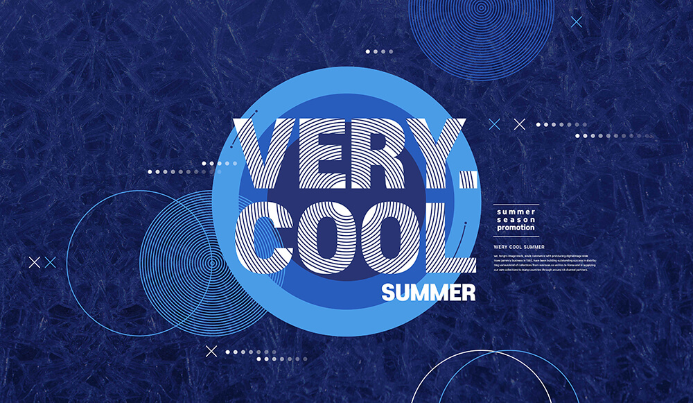 创意深蓝色夏季主题海报设计模板