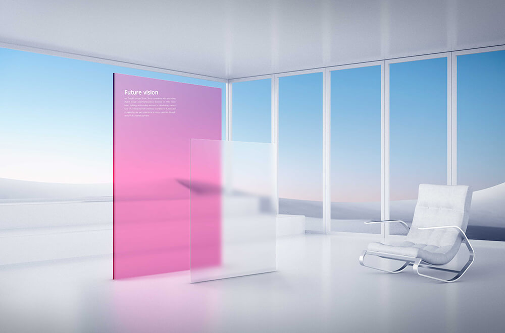 白色装修未来风格风景海报设计模板