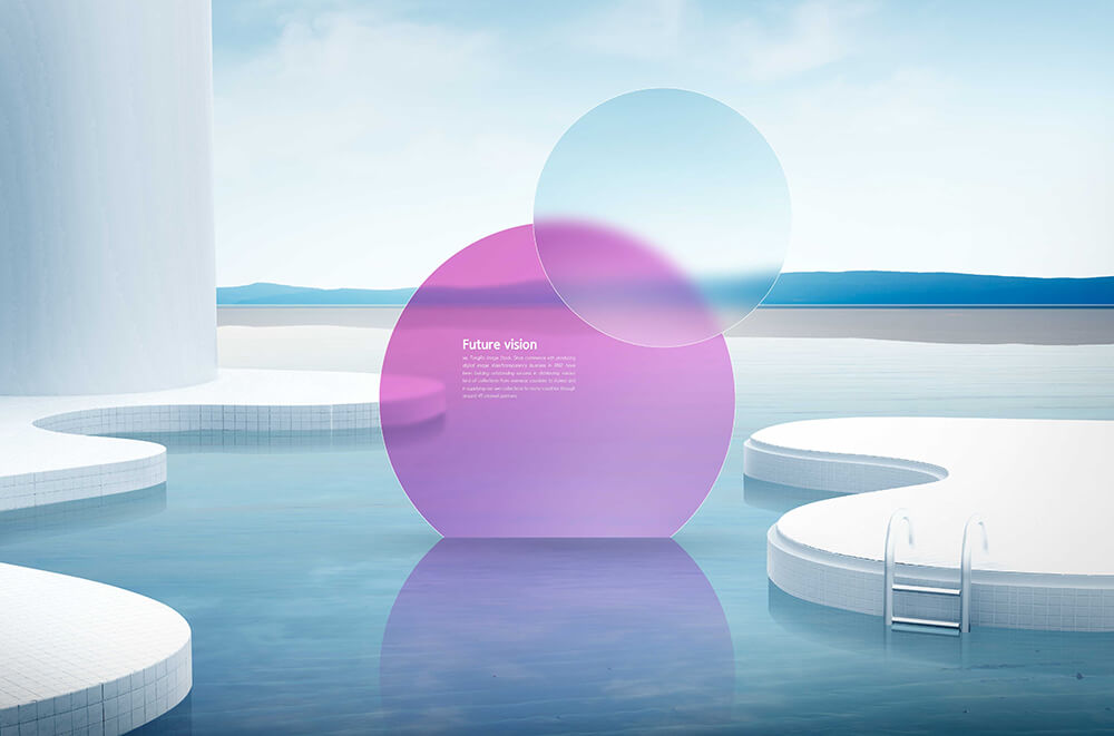 白色泳池风景创意海报设计模板