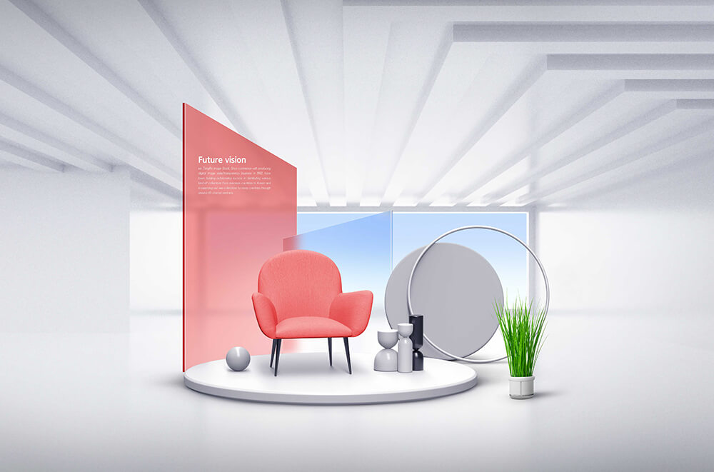 家居元素未来风格场景海报设计模板