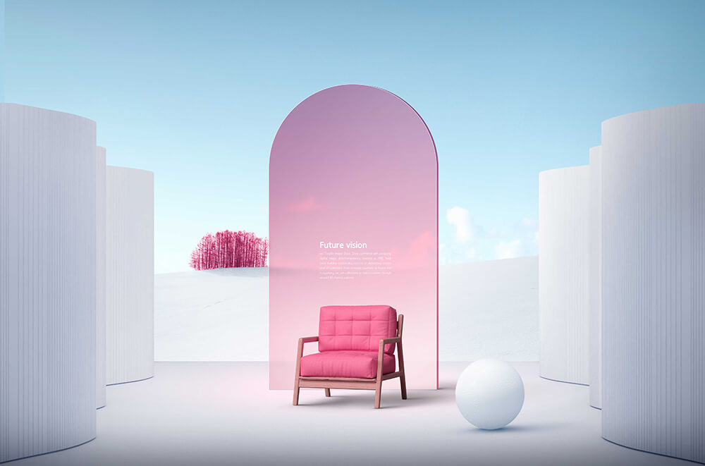 简约白色系场景海报设计模板