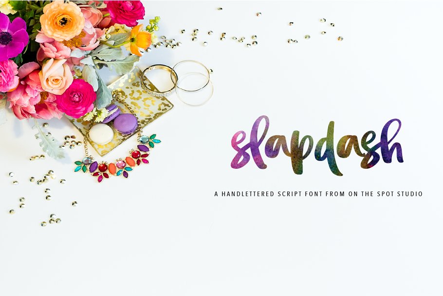 粗线条的手绘笔刷字体 Slapdash