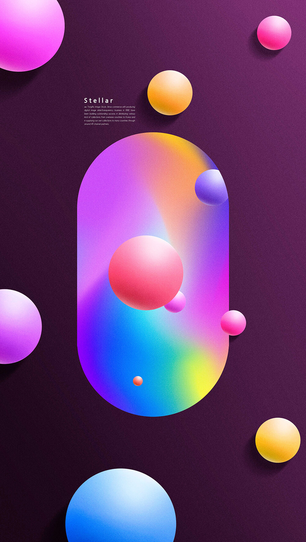 多彩渐变球体元素创意海报设计模板