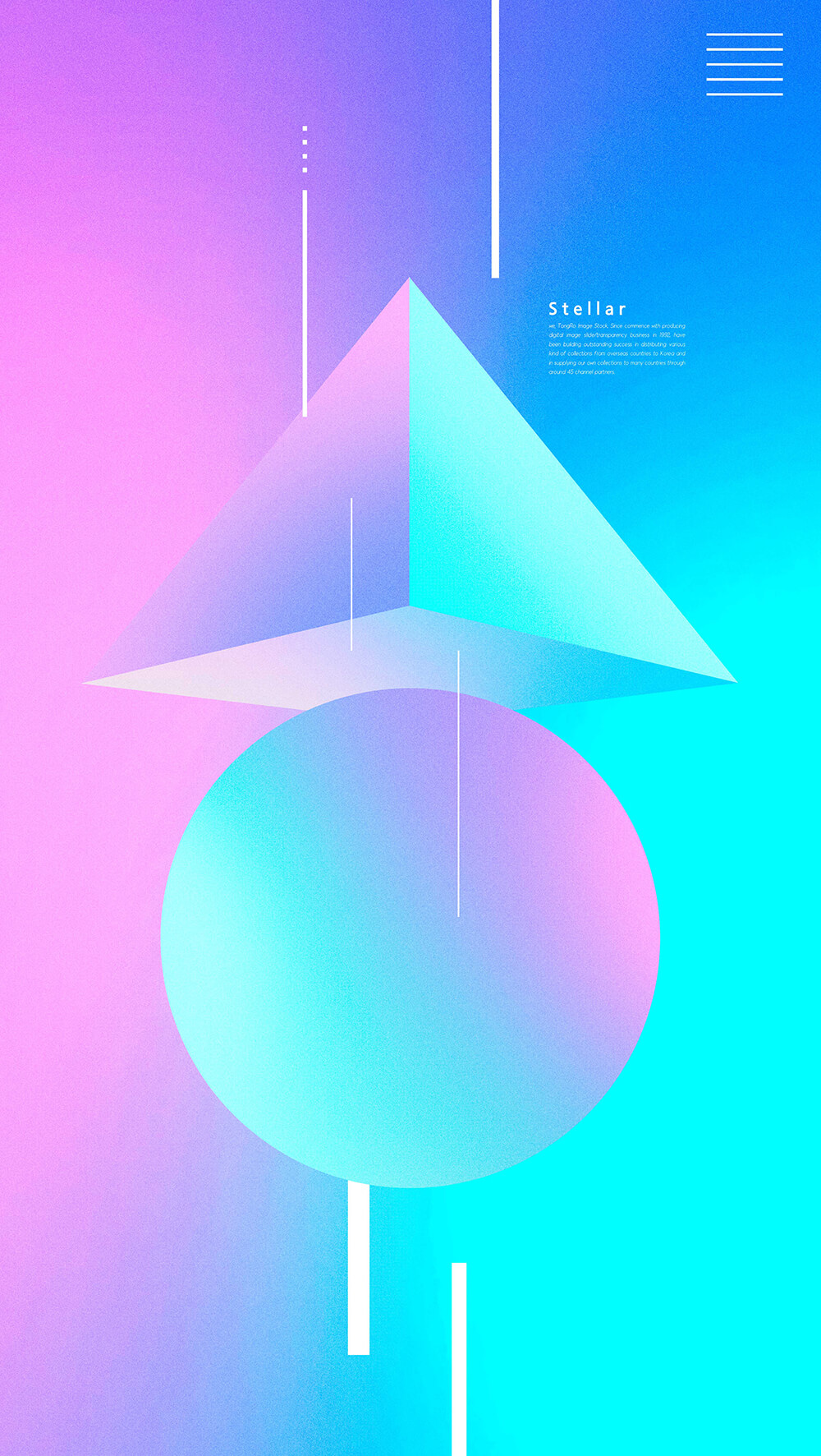 全息渐变几何形状创意海报设计模板