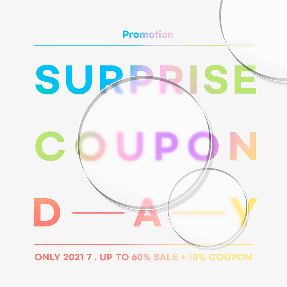 渐变彩虹字促销优惠券主题海报设计