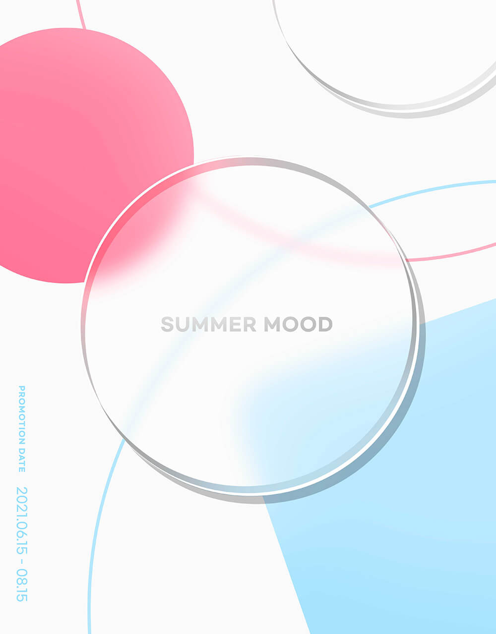 透明圆形毛玻璃效果创意海报设计模板