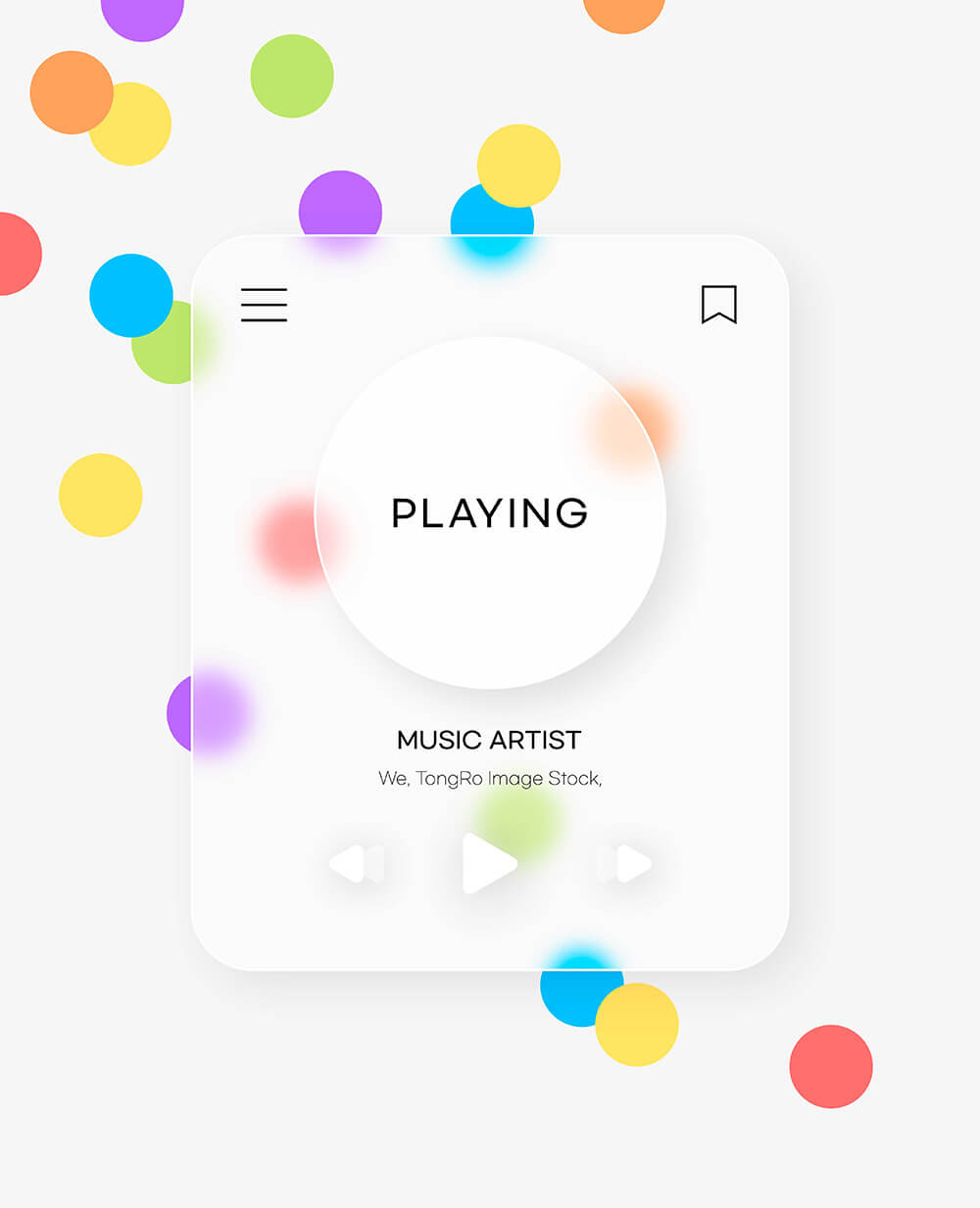 毛玻璃效果音乐播放界面创意海报设计模板