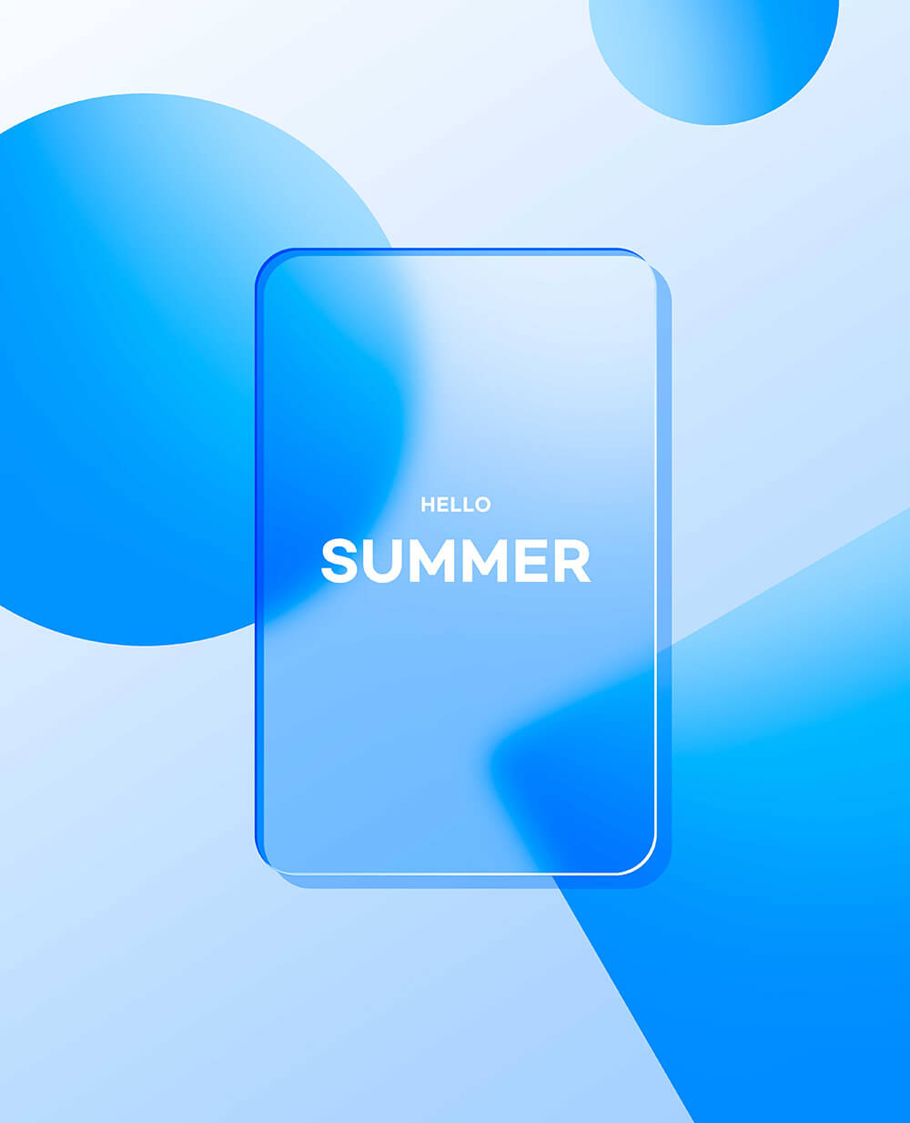 简约蓝色夏季海报设计模板