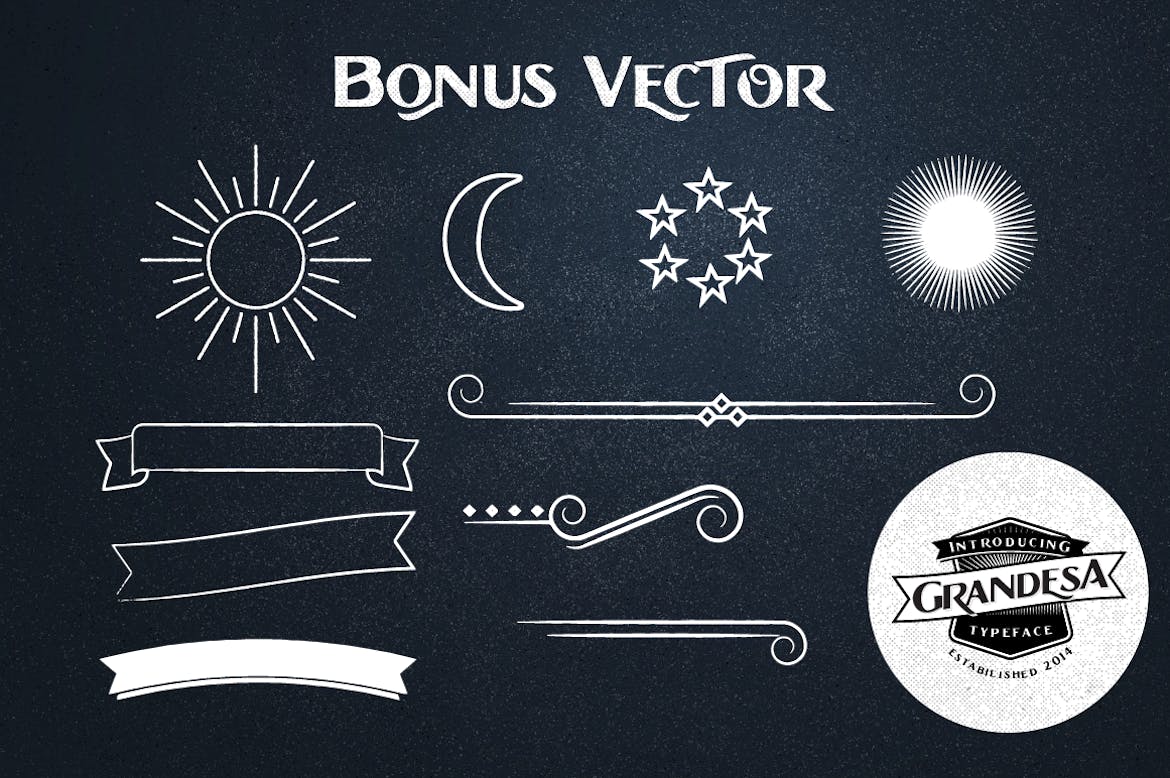 时尚高端复古高端的Grandesa字体