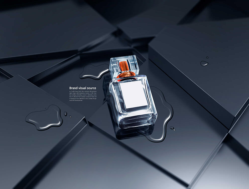 高端黑色主题香水化妆品品牌视觉海报设计模板