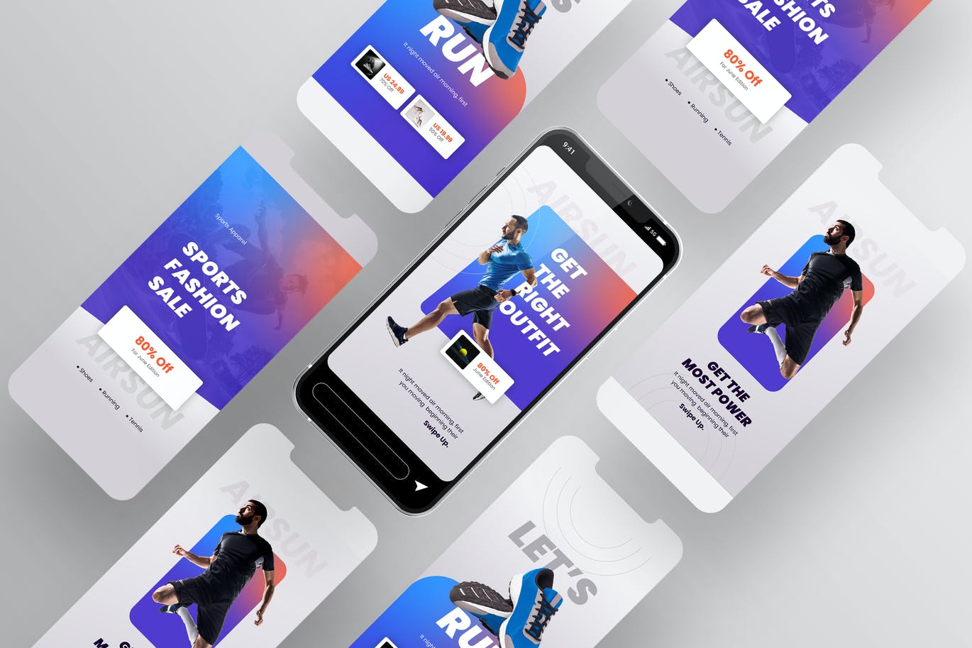 时尚高端运动风格的高品质Instagram社交媒体banner海报设计模板集合