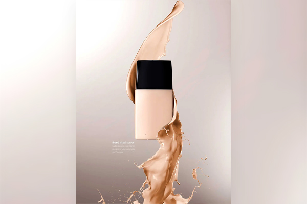 丝滑奶茶色化妆品品牌视觉海报设计模板