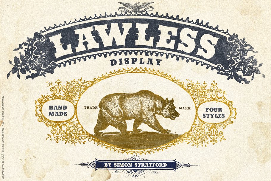 西部风格字体 Lawless western display typeface