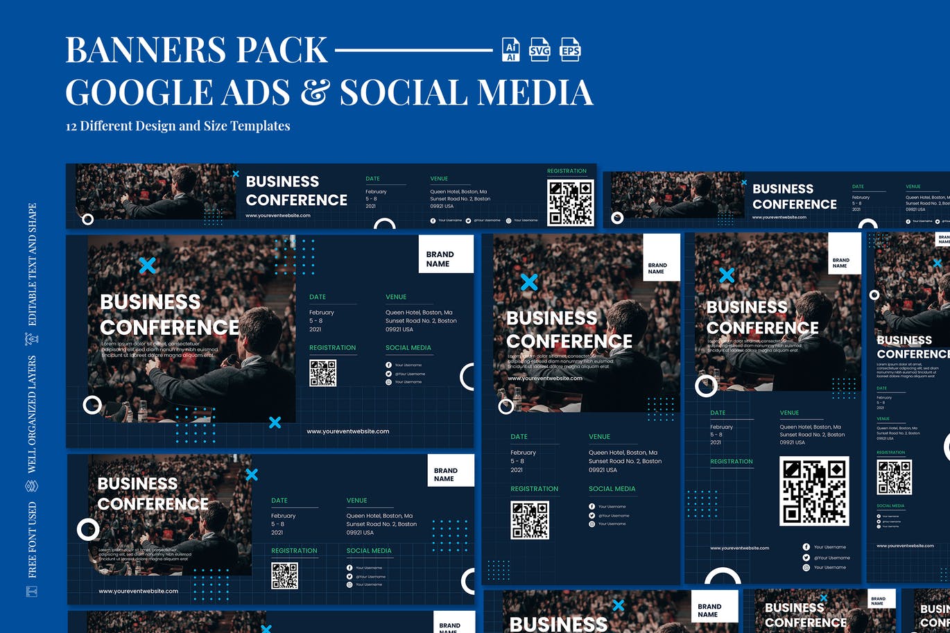 时尚高端专业的高品质banner海报设计模板集合-AI