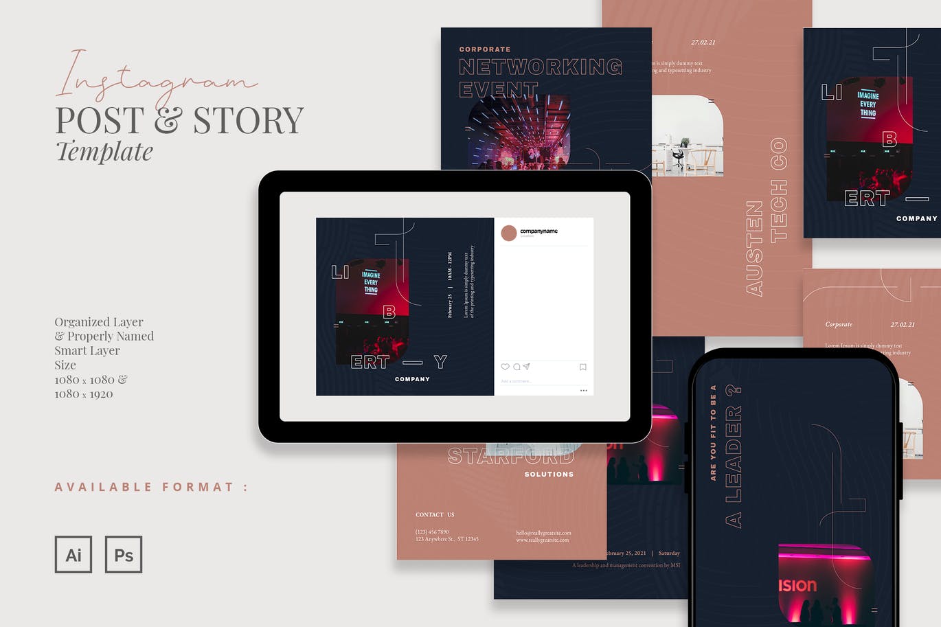 时尚高端简约商业商务社交媒体banner海报设计模板集合