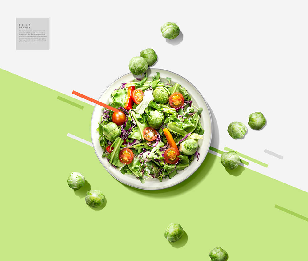 绿色健康营养蔬菜沙拉食品海报设计模板