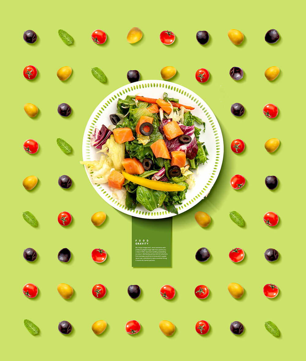 绿色蔬果沙拉食品广告海报设计