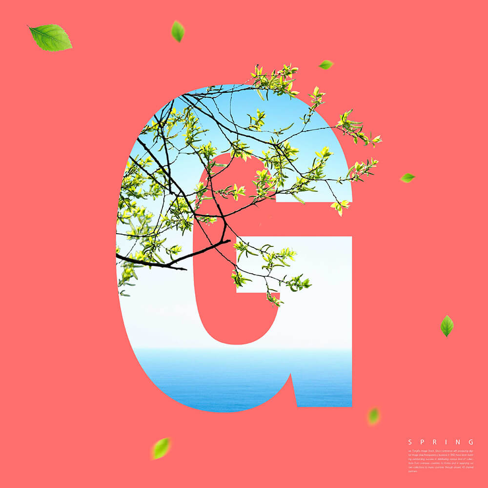 “G”字母春天春季主题海报设计素材