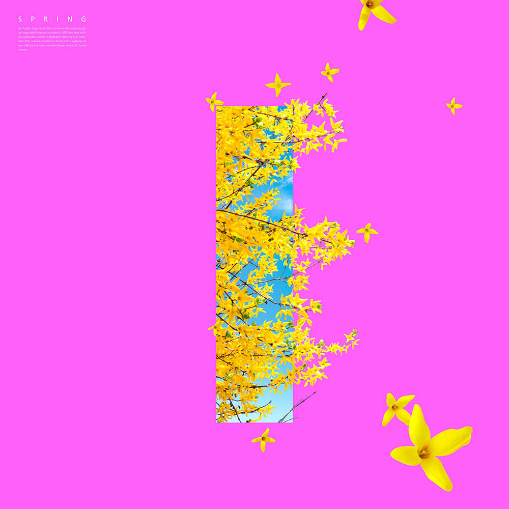 “I”字母春天春季主题海报设计素材