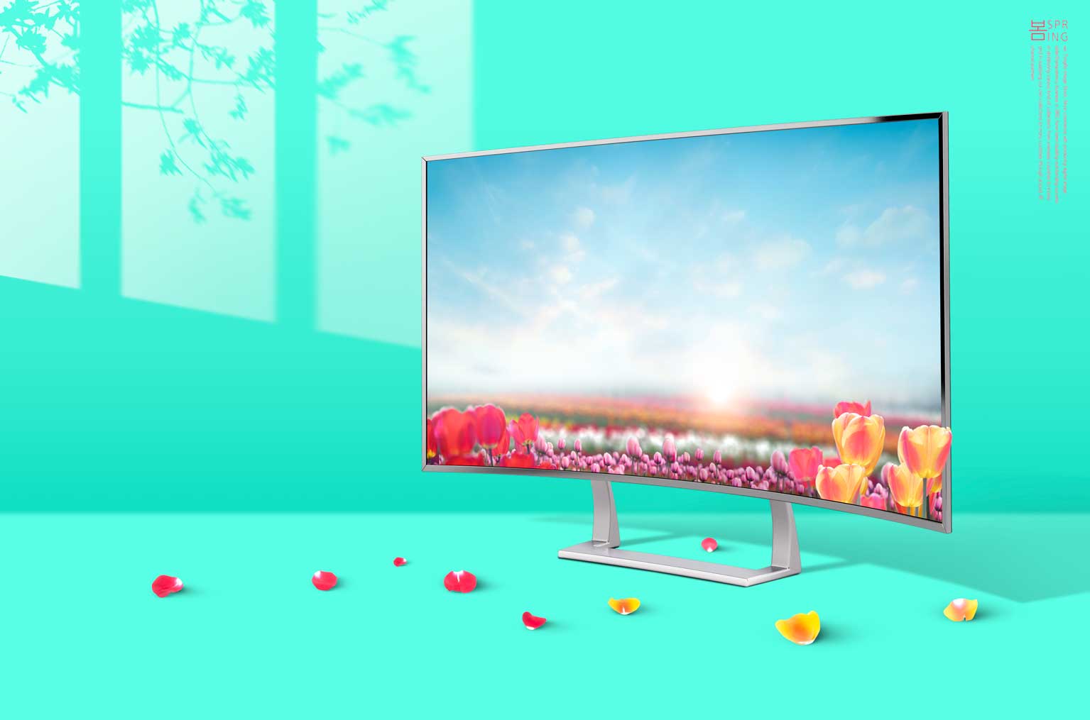 曲屏巨幕电视广告海报图素材