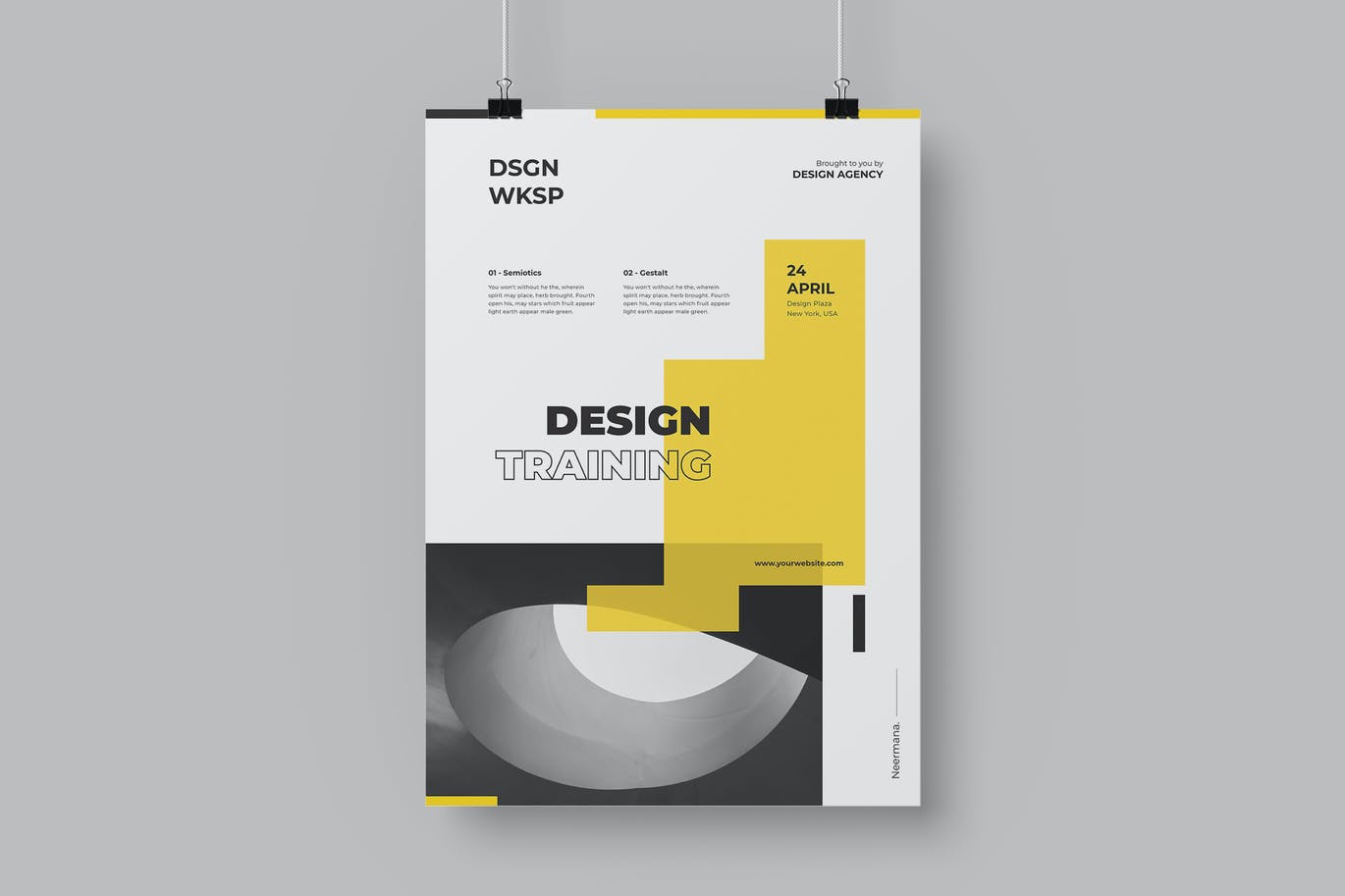 高端简约时尚多用途的高品质海报设计模板