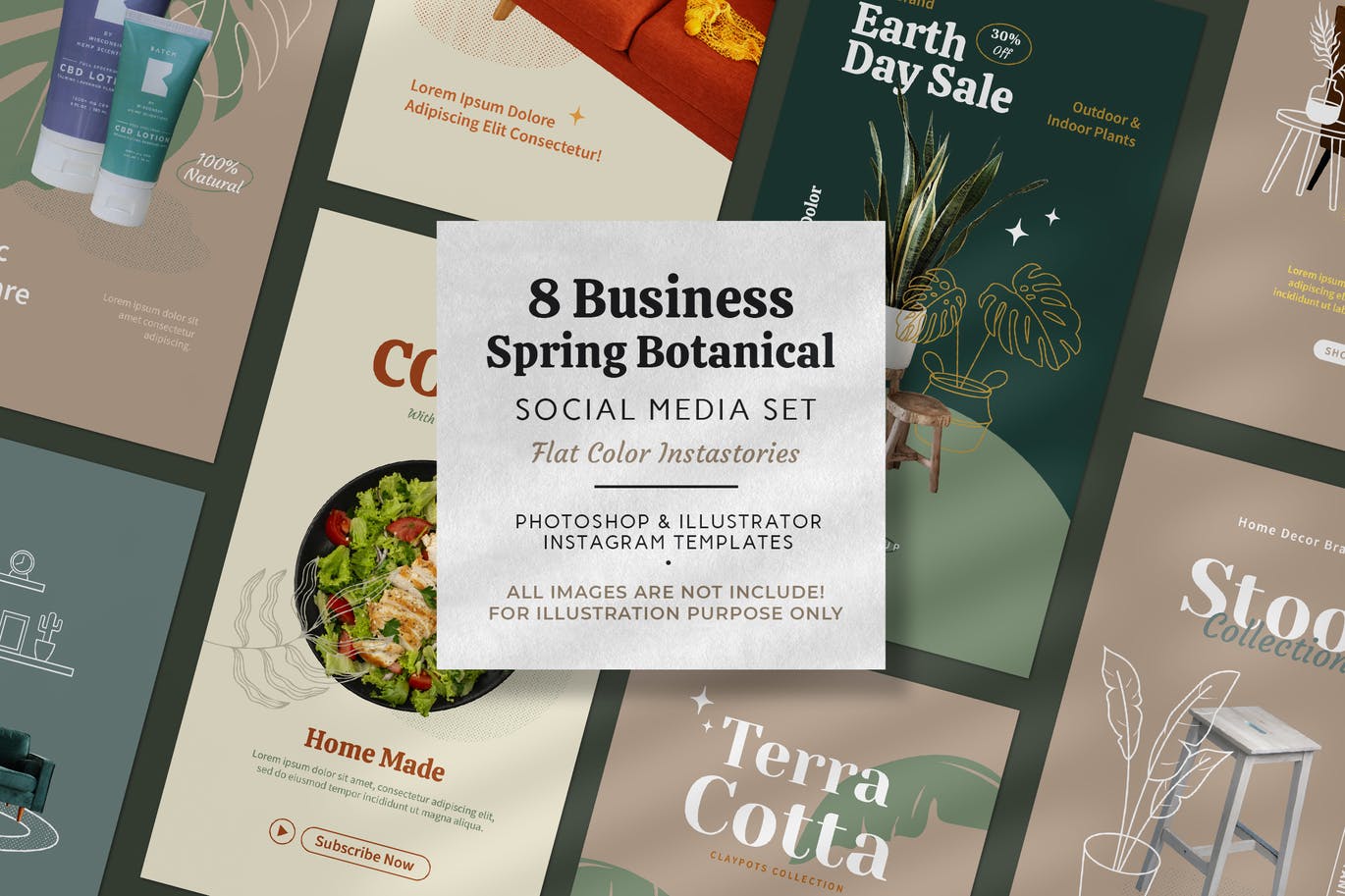 时尚高端优雅春季夏季Instagram社交媒体banner海报设计模板-AI，PSD