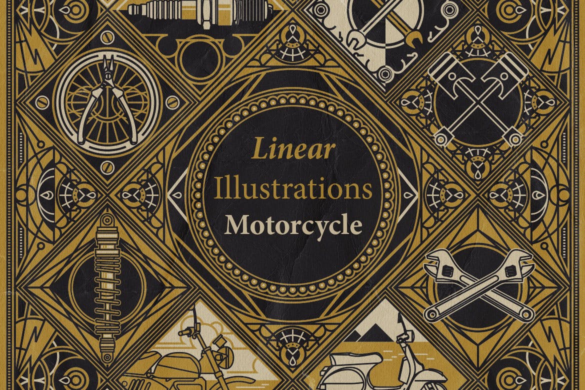 高品质的时尚高端抽象摩托车海报设计矢量背景底纹纹理集合-AI，EPS，PNG，PSD