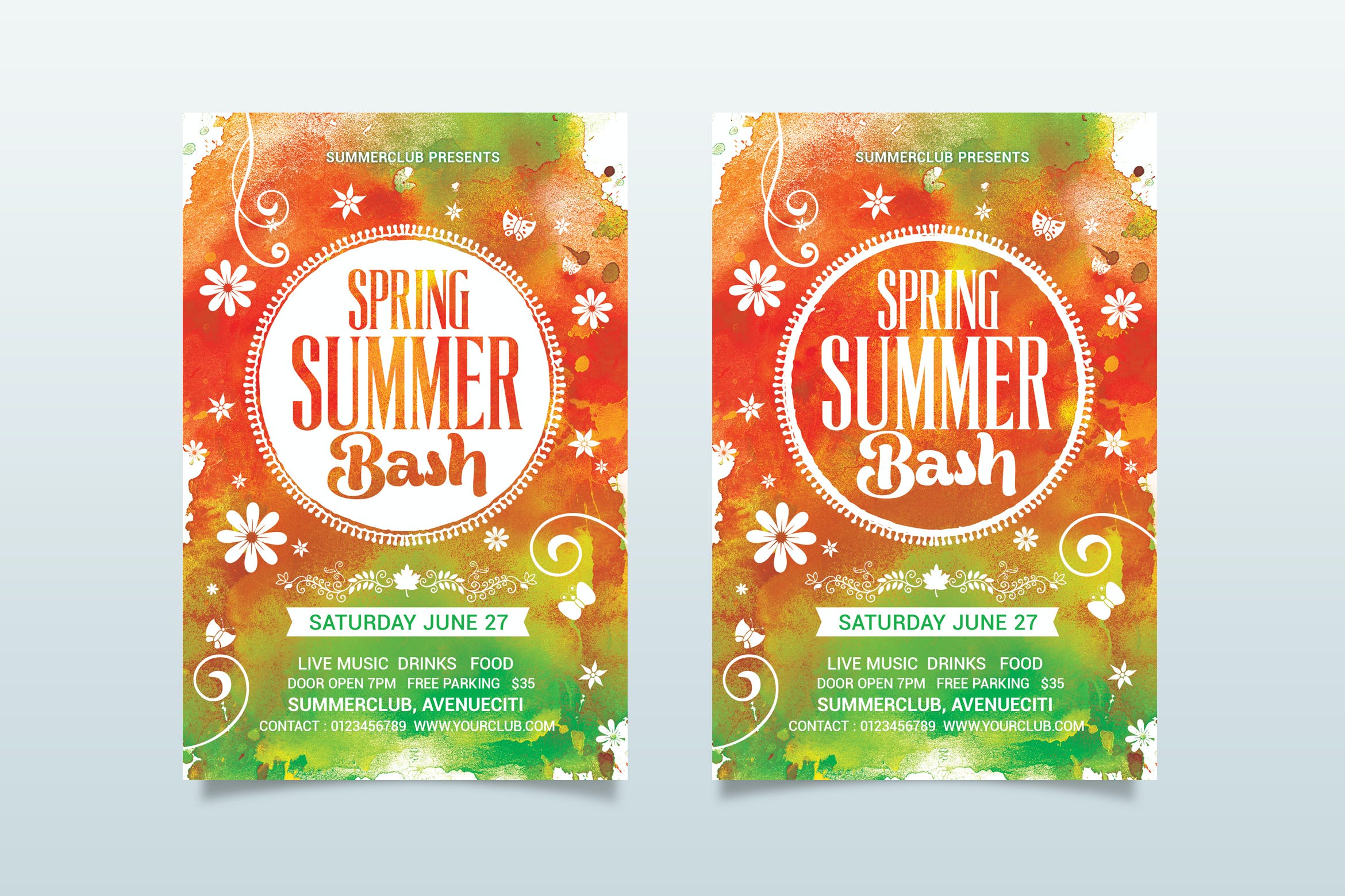 春夏促销狂欢海报模板（PSD）