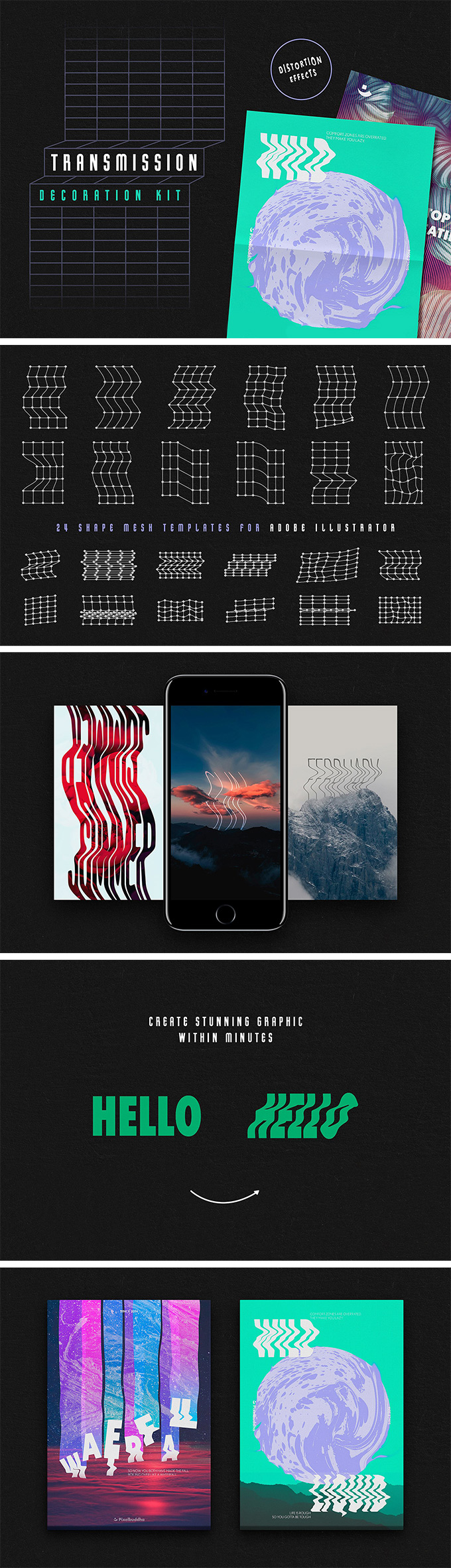 字体 | 蒸汽风格宇宙浮动元素数字英文艺术迷幻文字效果